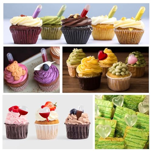 200PCS 1ml Cupcake Pipettes, Food Grade Plastic Transfer Pipettes, Disposable Liquid Dropper Pipettes for Chocolate, Strawberries, Children's Painting, Kitchen Supplies, Strip