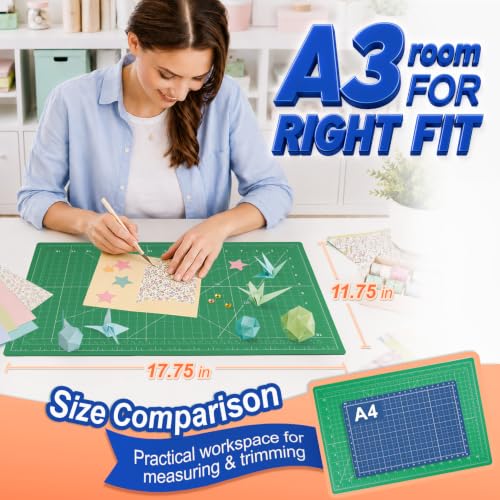 JETMORE Cutting Mat, 12" x 18" Double Sided Craft Cutting Mat for Sewing - color: Green