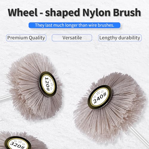 Nylon Wheel Brush, 180 Grit, 6mm Shank - style: 1Pcs 180#