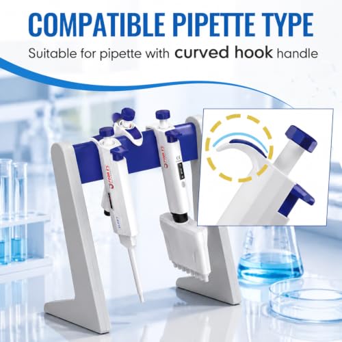 Laboratory Pipette Stand 6 Place Pipettor Rack, Stable L Shaped - style: L Shaped, Hold 6 Pipettors