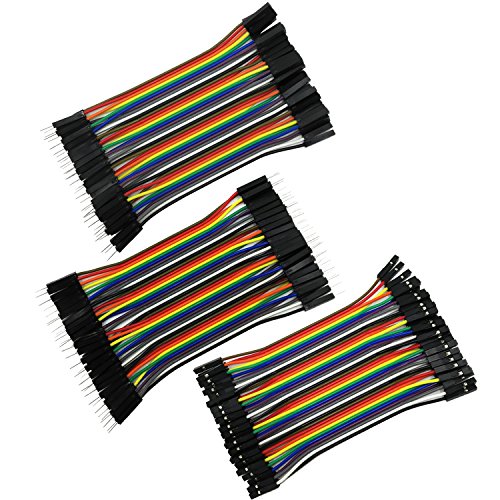 COMeap Breadboard Jumper Wires, Multicolored Ribbon Dupont Cables Assorted Kit 120 Pieces 10CM 40pin Male to Female for Arduino Raspberry Pi