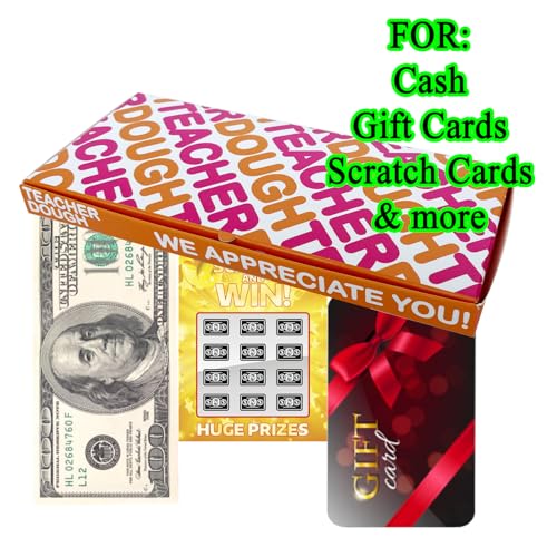 4-Pack Teacher Appreciation Gift Boxes – Funny Teacher Dough Money Holder – Gift Card Envelopes for End of Year, Back to School, Christmas – Teacher Thank You Gift from Students, Parents or PTO - color: 4 Pack Teacher1