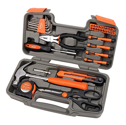 Apollo Tools DT9706-OR General Tool Set Orange - color: Orange, size: 39-Piece (with Slip Joint Pliers + Scissors)