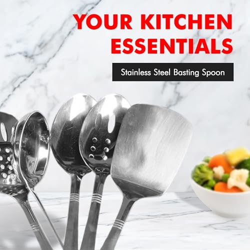 Chef Craft 10230 1-Piece Stainless Steel Solid Spoon,13-Inch - style: Solid Spoon