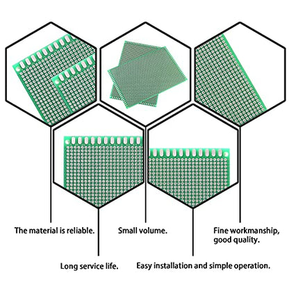 Double Sided PCB Board,D DZRCOXI Large PCB Circuit Board Protoboard 50Pcs 12x18CM for DIY Soldering Electronic Projects Compatible with Arduino Kits (12X18CM-50Pcs) - style: 12X18CM-50Pcs