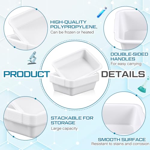 Kingdder 10 Pack Plastic Lab Trays 13.78'' L x 9.84'' W x 3.15'' H PP Tray - size: 13.78'' L X 9.84'' W X 3.15'' H