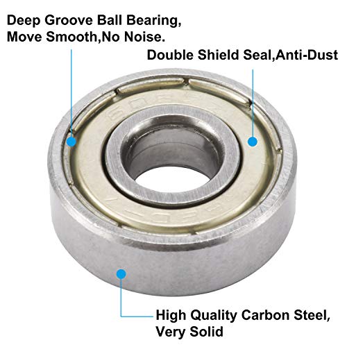 DasMarine 100 PCS 608 ZZ Skateboard Bearings,Double Shielded Miniature Deep Groove Ball Bearings for Skating/Skateboarding(8mm x 22mm x 7mm)