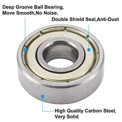 DasMarine 100 PCS 608 ZZ Skateboard Bearings,Double Shielded Miniature Deep Groove Ball Bearings for Skating/Skateboarding(8mm x 22mm x 7mm)