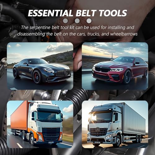 2PCS Stretch Belt Tool Kit,Portable Labor-Saving Stretch Belt Installation Tool for Car Truck Cart Serpentine Belts,Universal Serpentine Belts Removal Tools Car Accessories