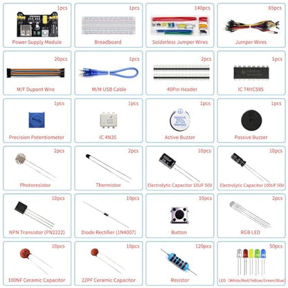 Breadboard Kit with Power Supply Module, Electronic Component Set