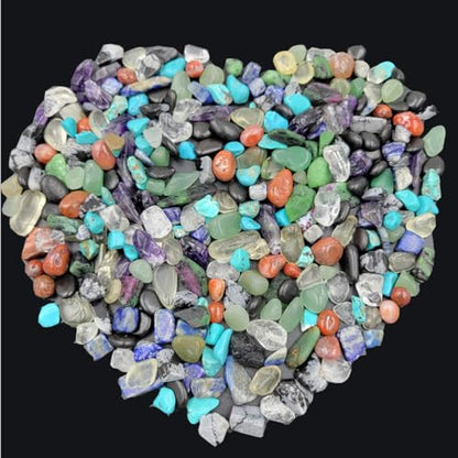 SeeuFun 10 Kinds Gemstones and Crystals Set Tumbled Chps Crystals for Jewelry Making,Candle Making,Crushed Stones,Shungite,Snowflake Obsidian,Citrine(Yellow)