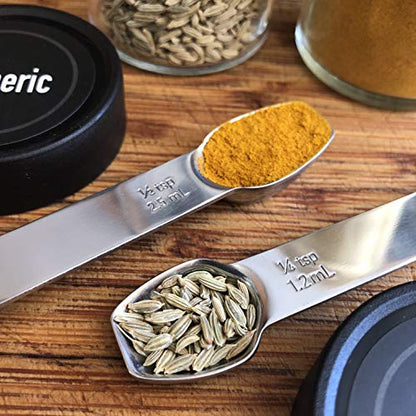 AllSpice Stainless Steel Double Sided Measuring Spoon- 1/2 Teaspoon and 1/4 Teaspoon - size: Half teaspoon/ Quarter Teaspoon