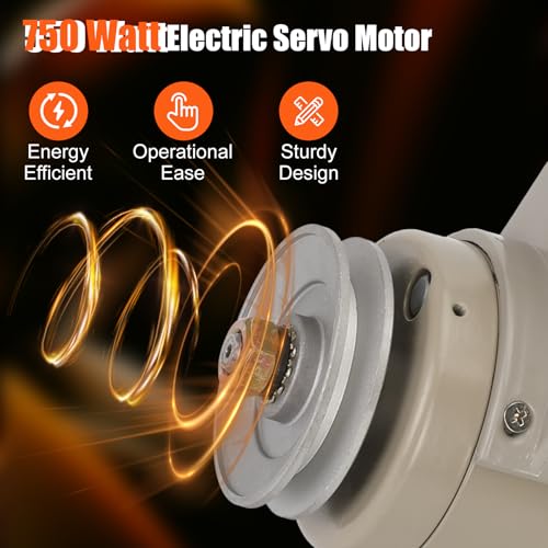 Sewing Machine Servo Motor, 750W Electric Servo Motor, AC110V, 3/4HP, 3450RPM，Industrial Servo Motor with Carbon Brush, Energy Efficient, Quiet Operation, Instructions - size: 750W