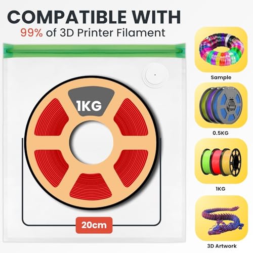 3D Filament Storage Vacuum Bundle – Vacuum Storage Bags with Electric Pump & Rechargeable Desiccant Packs, Moisture Control Kit for 3D Printer Filament