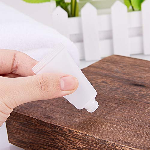 BENECREAT 30 Pack 5ml Clear Squeezable Sample Tubes Refillable for Lotion Facial Cleanser and Other Beauty Product - color: Clear, size: 5ml
