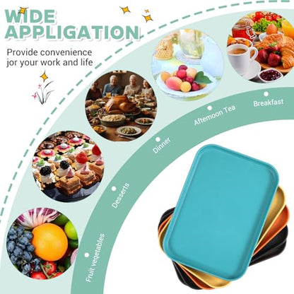20 Pcs Plastic Art Trays, 10 Colors Stackable Activity Crafts Organizer, 9.4 x 6.8 Inch Sensory Serving Tray for Kids, School Classroom, DIY Painting Beads Projects