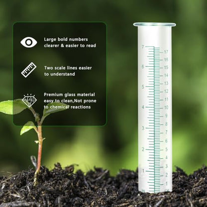 7'' Capacity Rain Gauge Replacement Tube Glass, 2 Pcs - color: Green-2PCS