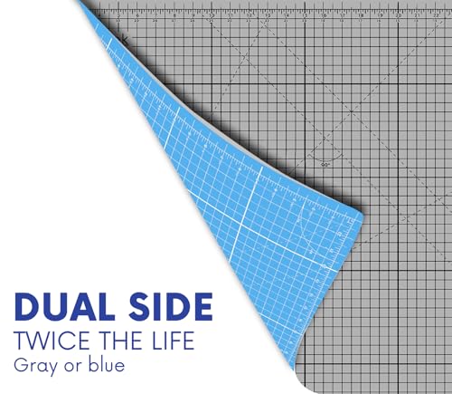 Proartek PK00078 Professional Cutting Mat, HM4060, 40 x 60 Inches; Self-Healing, Double-Sided Blue/Gray Mat for Quilting, Sewing, Hobbies & Crafting - size: 60"L x 40"W