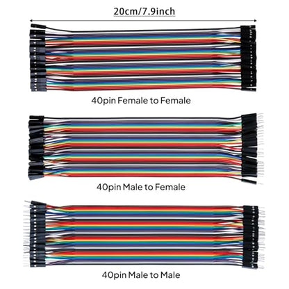 Dupont Jumper Wire Kit, 20cm, 120-Pin, Multicolored