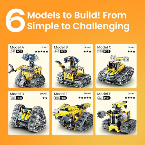 Sillbird Robot Building Kit with APP & Remote Control Gifts for Boys 8-13 - color: 1-yellow