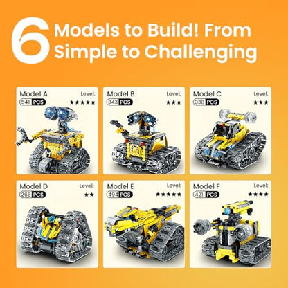 Sillbird Robot Building Kit with APP & Remote Control Gifts for Boys 8-13 - color: 1-yellow