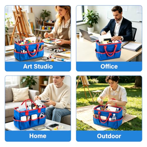 ZKOO Art Craft Organizer Tote Bag, Desktop Tote and Organizer Blue - color: Blue