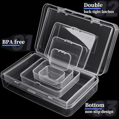 Clear Small Plastic Storage Containers with Lids, 28 Pack - size: 5 Size 28 Pcs
