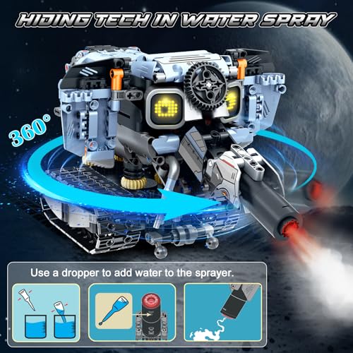 HiWEEGO 5 in 1 Changeable LED Eyes Robot Building Set for 12+ Kids Boy Girl