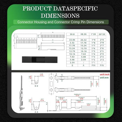 100 Sets / 200 Pieces for Dupont 2.54mm 1Pin Black Male Connector - size: 1-Pin Male, style: Black-Single Row