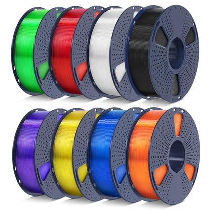 SUNLU 250g PLA Filament Bundle 1.75mm, Multicolor 3D Printer Filament - color: Clear