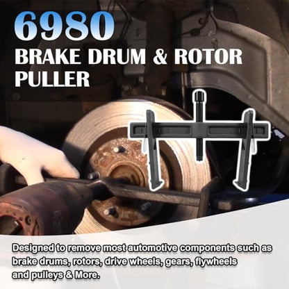 6980 Brake Drum and Rotor Puller Kit, Spreads Up to 12-3/4", Reach 5"
