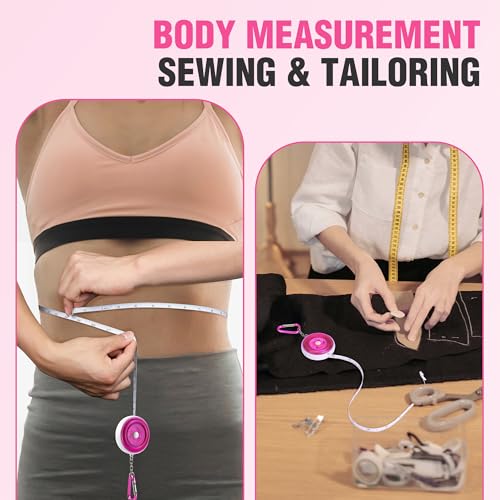 WORKPRO Soft Tape Measure, 60" Retractable Body Measuring Tape, Pink 2-Pack - color: Pink