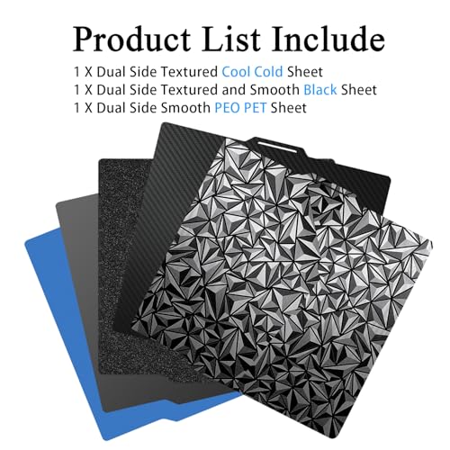 3PK P2S Build Plate for P2S/X2D/P1S/A1/P1P/X1C Dual-Sided Cold Cool Sheet - color: Cold