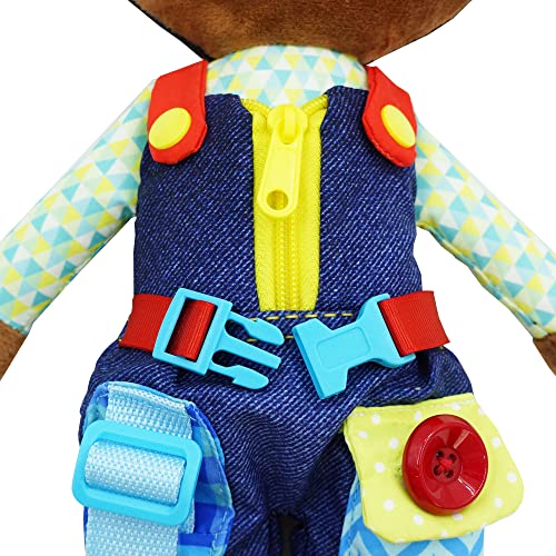 June Garden 15" Isaiah Montessori Learn-to-Dress Plush Doll - color: Isaiah