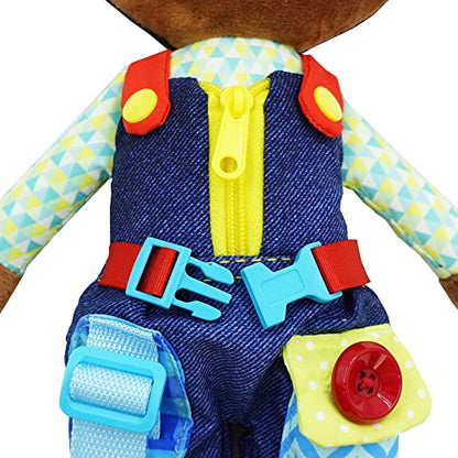 June Garden 15" Isaiah Montessori Learn-to-Dress Plush Doll - color: Isaiah
