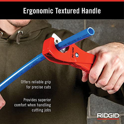 RIDGID 23488 Model PC-1250 Single Stroke Plastic Pipe and Tubing Cutter, 1/8-inch to 1-5/8-inch Pipe Cutter (Pack of 6) - size: Small (Pack of 6)