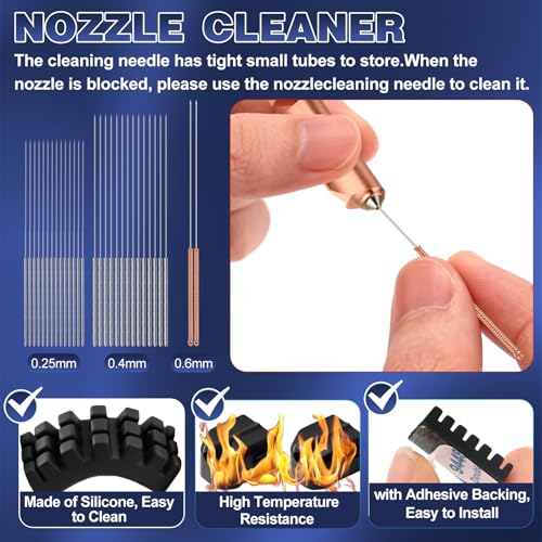 Upgraded AD5X Hotend Kit,0.25MM/2*0.4MM/2*0.6MM Nozzles,5 Silicone Sock,6 Nozzle Brush,30 Cleaning Needles,5 Silicone Greases,All Metal Quick-Detachable Nozzle Kit,32mm³/s High Flow,600mm/s High-Speed - size: 51PCS