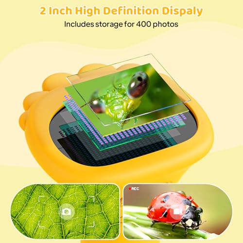 Kids Microscope - Ashfly 1000X Portable Microscope for Kids, Photo & Video Miniscope Pocket Microscope Gifts, 2'' Digital Screen 2026 for Boys Girls Age 3-12 - color: Orange