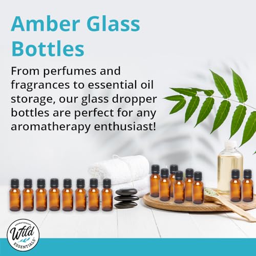 Amber Glass Bottles 5ml | Essential Oil Containers - Euro Caps 12 Pack - size: 5ml Pack of 12