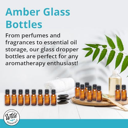Amber Glass Bottles 5ml | Essential Oil Containers - Euro Caps 12 Pack - size: 5ml Pack of 12