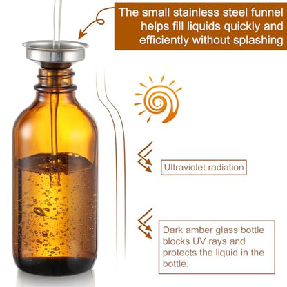 4 oz Dark Amber Glass Dropper Bottles with Measured Dropper, 4 Pack- 120ml Thick Tincture Bottle with Measurement Eye Droppers, Leakproof Essential Oils Bottle for Health, Personal Care & Beauty - color: Amber