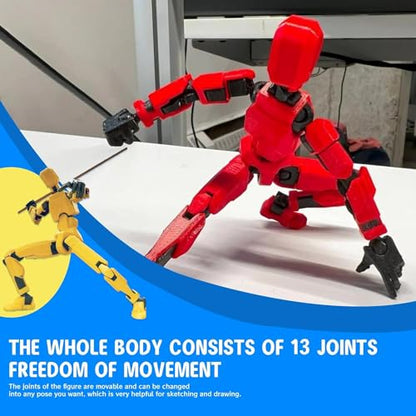 MerryXD T13 3D Action Figure,Assembly Completed Dummy Nova Titan Lucky 13 Action Figure 3D Printed Multi-Jointed Movable Toy Yellow - color: Yellow