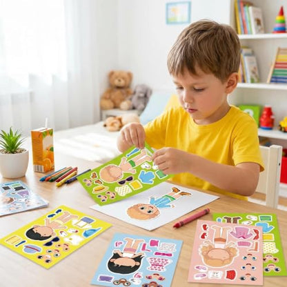Make a Face & Dress Up Stickers 24 Sheets, Crafts for Kids - color: Dressup/a