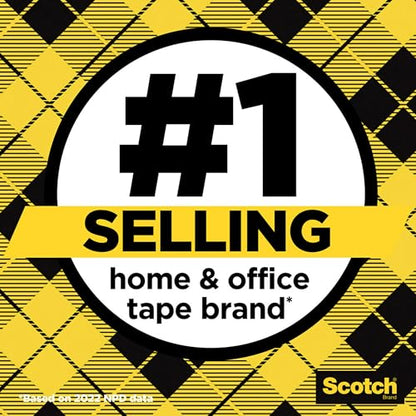 Scotch Double-Sided Tape, 1/2 in x 250 in (12.7 mm x 6.35 m), 3 Count (Pack of 12) - size: 0.5 in x 250 in (3 Rolls) (Pack of 12)