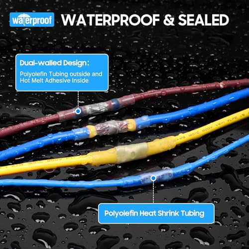 Kuject Assortment Heat Shrink Wire Connectors Kit 26-10 AWG, 500PCS