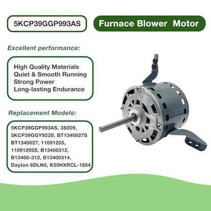 5KCP39GGP993AS Blower Motor 1/3HP 208-230V 1075RPM 2-speeds