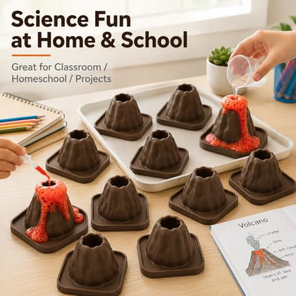 jarbins 10Pcs Volcanic Model School Figure Model Experiment for Volcano Science Kit Volcano Eruption Toy DIY Demonstration Props