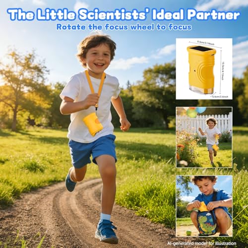 1000X Handheld Digital Microscope for Kids, STEM Educational Toys - color: Orange
