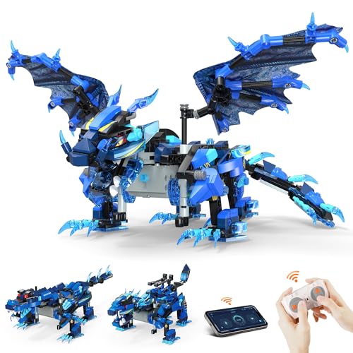 OASO Dragon Building Kit STEM Gifts for Kids Ages 8-12 with Remote Control