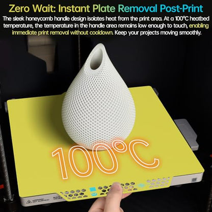 BIQU CryoGrip Pro Glacier Build Plate for Bambu-Lab 3D Printers - color: Glacier-Yellow, size: 257*257MM, style: Glacier